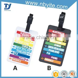 Custom id Card Holder Eco-environmental Rubber Luggage Tags Fashion Bag Tag thumbnail-1