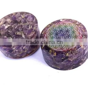 Amethyst Chakra Flower Of Life Orgonite Energy Tower Buster thumbnail-5