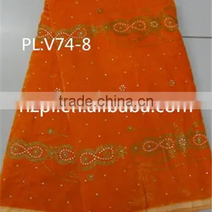 AFRICAN SWISS VELVET LACE FABRIC BEST SALE FASHION DESIGN(PL:V74-8) thumbnail-1