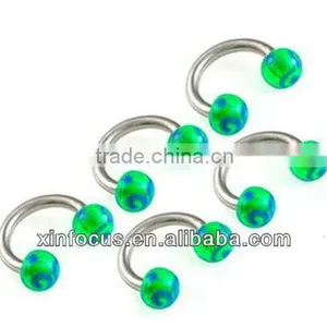 Green Custom Acrylic Ball Cool Unique Eyebrow Rings Piercings Jewelry &body Jewelry,Eyebrown Piercing Jewelry thumbnail-1