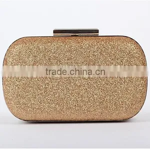 2016 Summer New Style pu Leather and Sequin Box Clutch Bag Lady Shoulder Bag/wedding Evening Bag thumbnail-1