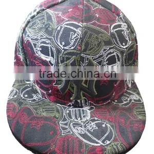 Custom Design Full Embroidery Fit Flat Brim Baseball Cap thumbnail-1