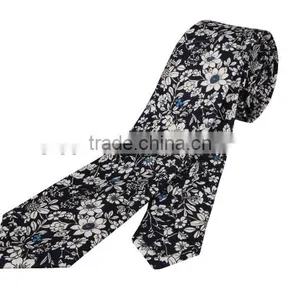 Cotton Tie In Navy Floral thumbnail-1