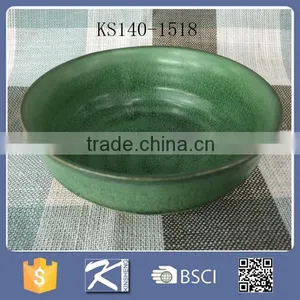 Glazed Green Porcelain Dish Plate in Emerald Green thumbnail-3