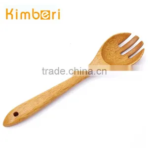 3 Prong Kitchen/restaurant Dinner Wooden Cutlery Fork With Long Handle thumbnail-1