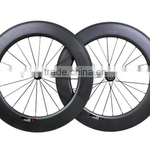100% Hand Build Bicycle Wheels 700c Carbon Bike Wheels 700c 88mm Clincher, 700C 88mm Clincher Carbon Wheelset Road Bicycle thumbnail-1