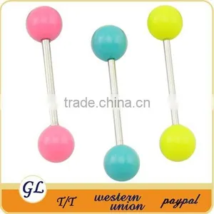 TR01088 Colorful Piercing Tongue Barbell , Arcylic Tongue Piercing Ball thumbnail-1