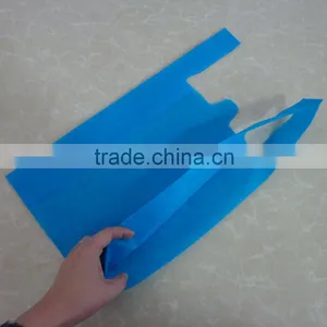 Blue Color no Printing Cheap Plastic pp Bag t Shirt pp Bag Vest Carrier Handle pp Non Woven Bag thumbnail-3