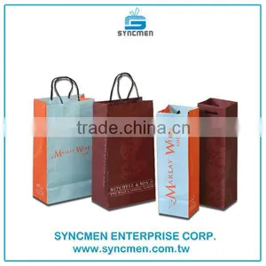 Customized Popular Wholesale Paper Carrying Gift Make Wine Bottle Bags thumbnail-2
