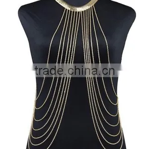 2016 Women Summer Bikini Tassels Gold Body Jewelry, Long Sexy Body Chains thumbnail-2