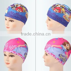 2016 New Design High Quality Cute Cartoon Printing Children Waterproof Swimming Hat thumbnail-2
