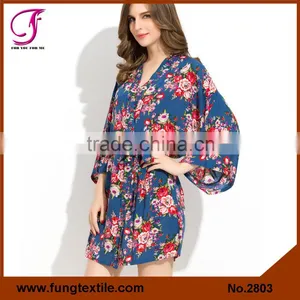 FUNG 2802 Women Floral Wholesale Cotton Robe thumbnail-4
