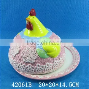 Lovely Cock Ceramic Kitchen Bread Plate thumbnail-2