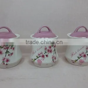 Elegant Manufacturer Type Ceramic Canisters Set for Tea Coffee Sugar thumbnail-1