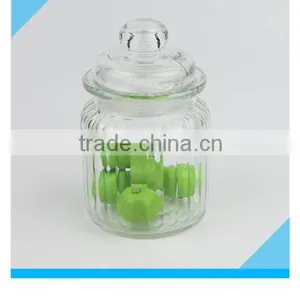 300ml Fancy Round Glass Candy Jar With Glass Lid thumbnail-6