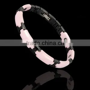 2015 Pink and Black Beaded Unique Bracelet,beautiful Jewelry,black Ceramic Bracelet thumbnail-1