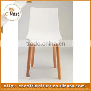 High Quality New Design Plastic Wooden Legs Chair Wholesale thumbnail-1