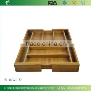 DT021/Bamboo Expandable Drawer Organizer,Utensil-Cutlery Utility Drawer Organizer thumbnail-1