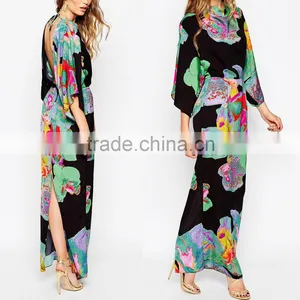 Top Sell High Quality Floral Printed Kaftan Dress thumbnail-1