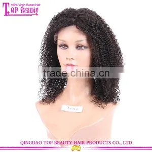 16 Inch Kinky Curly Texture Short Human Hair Lace Wig for Black Women thumbnail-2