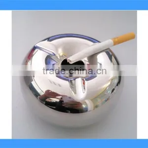 DCA009133 Stainless Steel Metallic Silver Color Table Ashtray, Round Metal Ashtray thumbnail-1