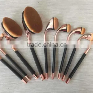 Silver / Gold New Arrival Hot Sale 9pcs Golf Brushes Oval Makeup Brush thumbnail-6