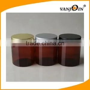 PET Jar 50g 100g 150g 250g Amber Plastic Jar With Metal Lid for Sale thumbnail-3