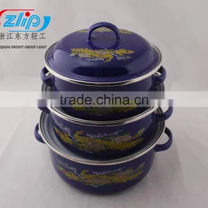 16-20CM 3 Pcs Casserole Straight Shape W/Metal Cover Dark Color Decor thumbnail-2