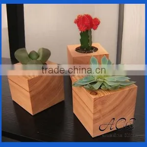 Little Wooden Plant Wooden Flower Holder Stand Pot thumbnail-1
