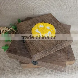 Квадратный ветеранский легкий декоративный деревянный ящик для хранения пультов дистанционного управления thumbnail-1