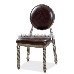 Quality European Antique Metal Upholstered Dining Chair QL-T851 thumbnail-1