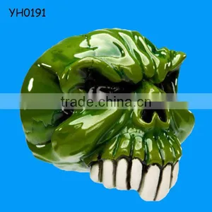 Unique Green Skull Saw Head Custom Resin Skull Head thumbnail-1