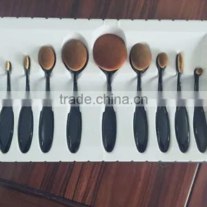 Factory 10pcs Beauty Toothbrush Shaped Foundation Power Makeup Brush Set With Synthetic Hair thumbnail-1