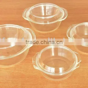 Glass Round Ovenware With Cover,Pyrex Casserole, Bakeware,Oven Dish thumbnail-1