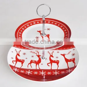 Ceramic Cake Stand With Chrome Stand thumbnail-3