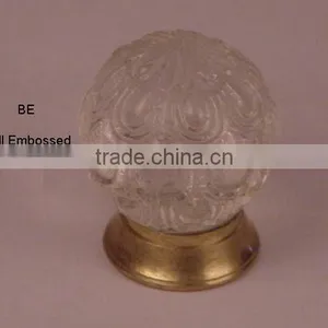 Glass Knob With Brass Base Available in All Colours thumbnail-1