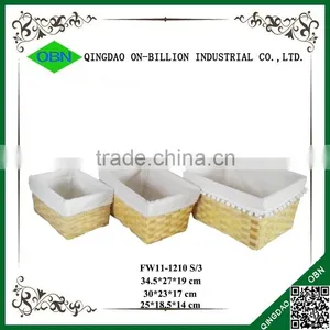 Wood Chip Eco-friendly Basket With White Liner thumbnail-2
