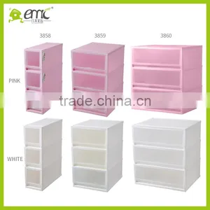 Wholsale Emc 3 Tiers Plastic Drawer Storage Cabinet With Color Print Transparent Storage Box thumbnail-5