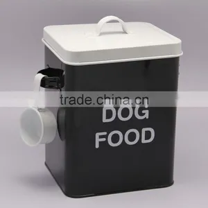 Dog Food Container Tin in Black and White thumbnail-1