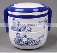 Portable Two Layers Round Lunch Box With Lock thumbnail-1