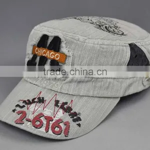 Sublimation Military Hats Caps With Embroidery Patch Distressed Denim Caps thumbnail-1