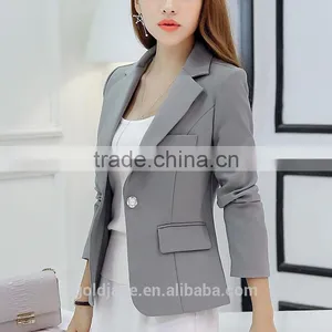 Wholesale Ladies Offie Wear Blazer Women Long Sleeve Suit Jacket thumbnail-1