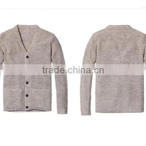 Custom 100% Cotton Long Thick Knitted Sweater Men Cardigan Sweater thumbnail-4