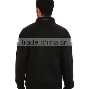 Cotton Cheap Men Custom Black Zip Pullover Sweatshirt thumbnail-4