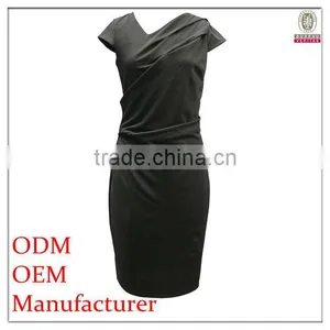Lady Graceful/gorgeous Dress, V-neck Cap Sleeve Asymmetric Design Slim Fitting Back Zipper Long Evening Dress thumbnail-1