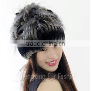 CX-C-135C Wholesale Warm Genuine Rex Rabbit Fur Women Hat thumbnail-3