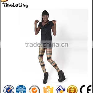 2017 Fashion Girl 3D Leggings Digital Printing Leggings Color Wave Pattern Women Milk Vintage Plus Size Leggings thumbnail-1