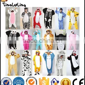 Autumn Spring Winter Flannel Lovers Couples Women Animal Pajamas One Piece Cartoon Sleepwear Cheap Adult Animal Siamese Pyjamas thumbnail-1
