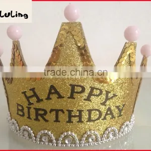 2014 New Happy Birthday Child Hair Ornaments Crown Hair Accessory With Light thumbnail-1