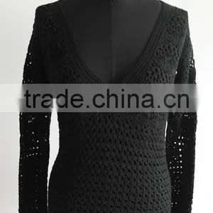 Fashion Ladies/girls Hand Crochet Long Sleeve Pullover Sweater thumbnail-1